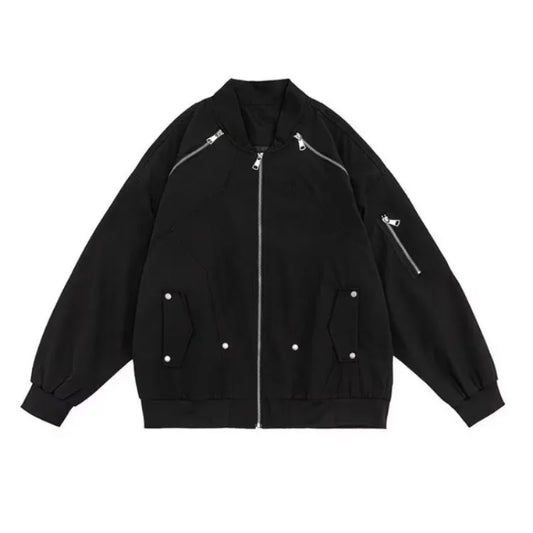 checkered varsity coat, layered streetwear look, trendy