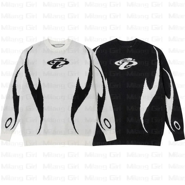 varsity knit sweater with retro streetwear styling for fall and winter outfits, ideal for men’s fashion and seasonal streetwe