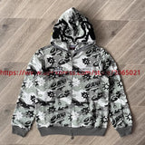 Towel Embroidered Cartoon Camouflage Glo Gang The Glory Full Zip Hoodi
