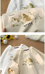 Sadcore Tribal flames – Summer Men And Women Trendy Personalized Cat Print Round Nec