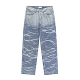 high street irregular tied dye biker jeans men denim straight jean pants 2023 motorcycle y2k trouser unisex hip hop casual pants unique jeans style 504