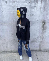 Y2K Retro Women Clothes Hoodies Striped Zipper Sweatshirt Rhinting Str