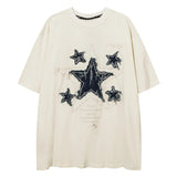 Trapwear Crying angel – Men Short Sleeve T Shirts Embroidery Star Patchwork Tees Str