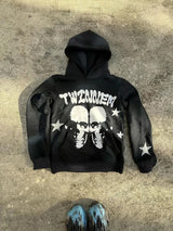 Y2k Long Sleeved Pullover Hoodie Sweatshirt Jacket Personalized Printed Pattern Streetwear School Outfit Hip-Hop Punk Winter New