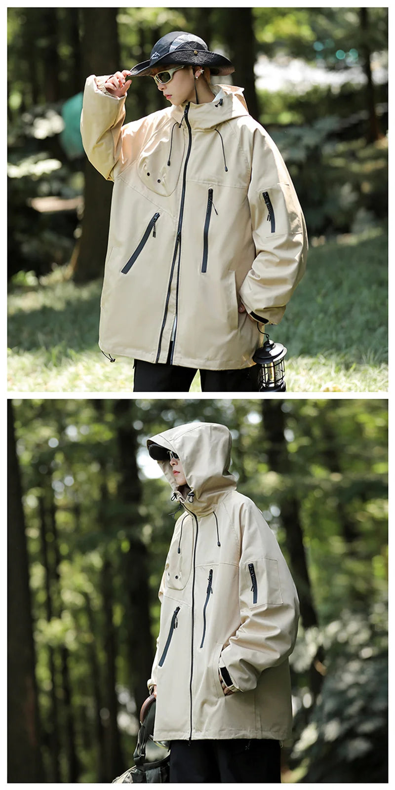 double-layer hoodie, modern streetwear, men's streetwear fashion, trendy oversized fit, urban techwear design, modern hip hop