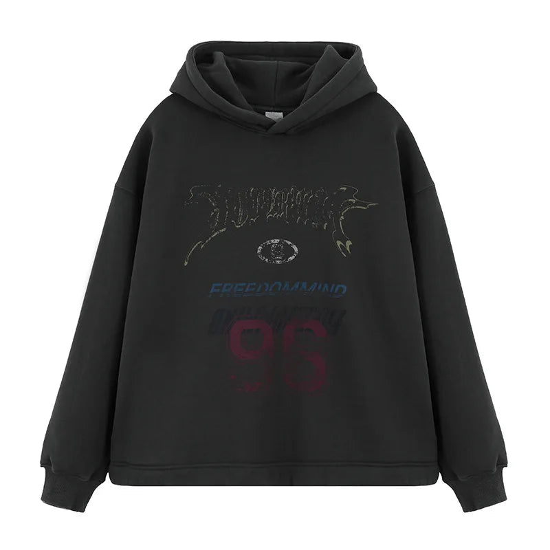 Hip-hop legend tribute hoodie with graffiti-style fonts