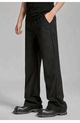 extended length edition men streetwear fashion hip hop vibe straight black pant casual business suit long pants trousers unique default style 1756