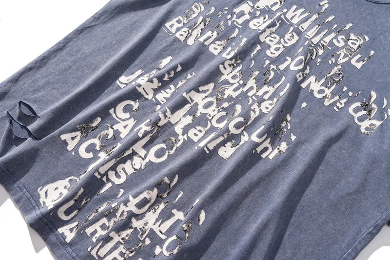 Trapwear Shirt – Rainbowtouches Summer New Unisex High Street Loose Washed To – Urban Streetwear for Men & Women