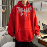 High Street Letter Print Oversized Hoodie Mens New Hip Hop Fashion