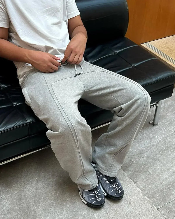 2024 high street trendy straight casual pants american harajuku retro splicing oversized sweatpants men personalized streetwear 1 sporty tapered joggers