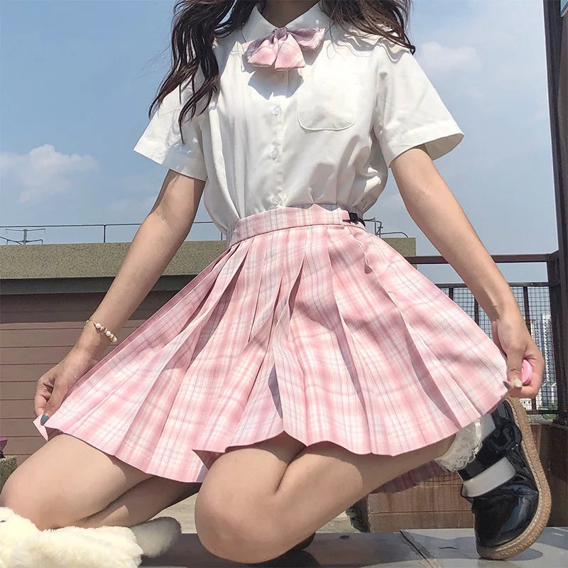 Jk Uniforms Gyaru School Uniform for Girl Student Pleated Skirt Uniform Set Women Short Sleeve Bow Tie Seifuku Japanese Style