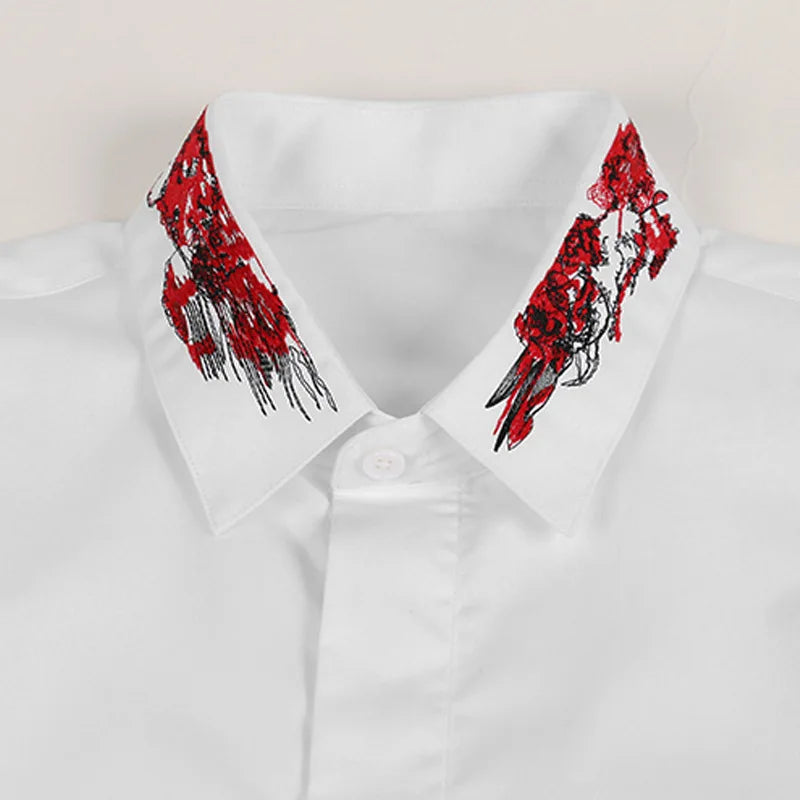 New 2022 Luxury Men Classic Embroidered bee stripe Fashion Cotton Casual Shirts Shirt High Quality Short Sleeves A68