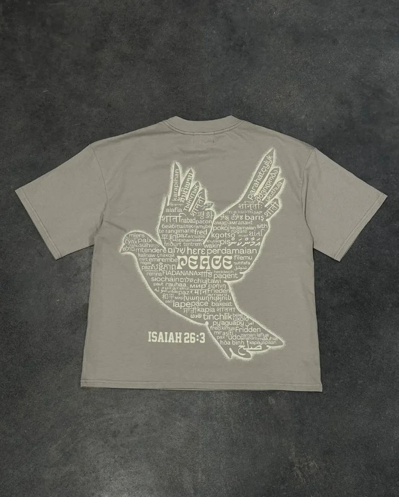 American Street Fashion Retro Clothing Y2k Letter Printed Short-sleeved Tops Men Harajuku Casual Loose Oversized T-shirts Women