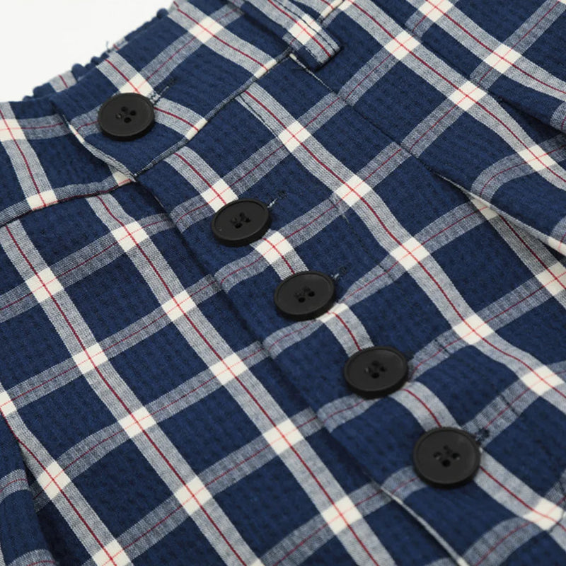 men women american streetwear fashion loose plaid wide leg straight pant boyfriend button down sports casual pants trousers clean everyday pants