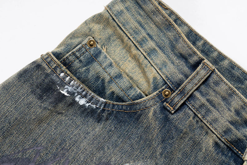 graffiti handdrawn damaged wash baggy jeans for men and women straight streetwear y2k denim trousers pantalones hombre cargos 1 unique cargo style 101