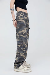 vintage pockets camouflage denim pants men jeans hip hop streetwear military cargo pants unique cargo style 974