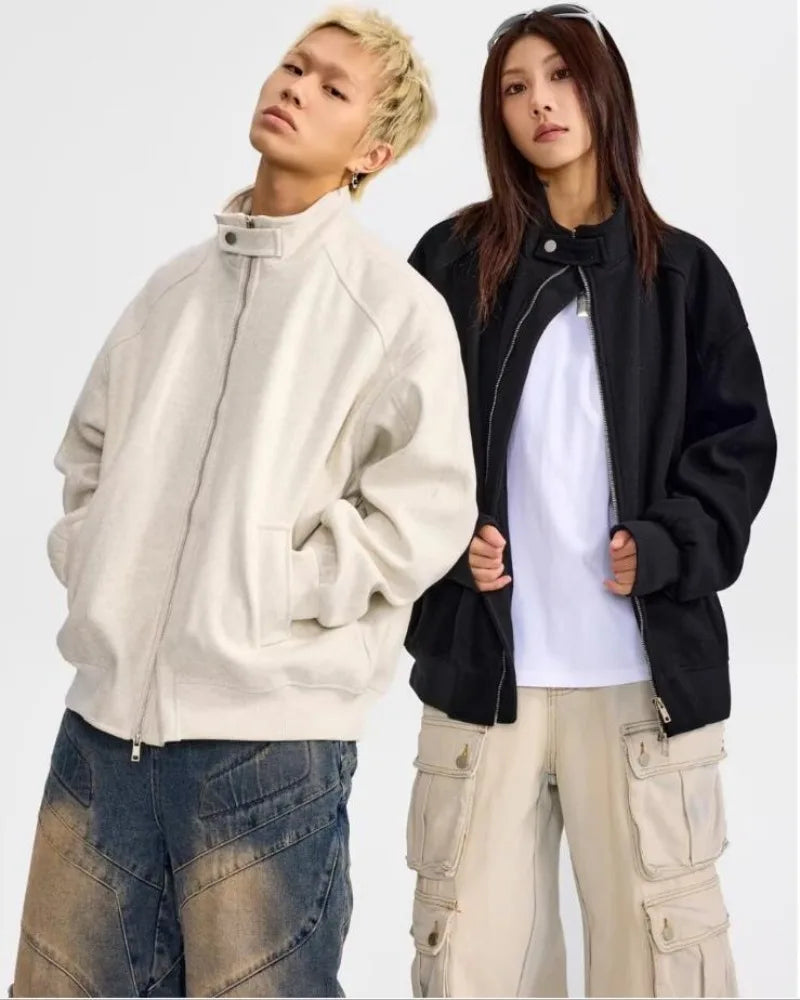 Autumn New Stand Collar Sports Jacket Mens Korean Couple College High