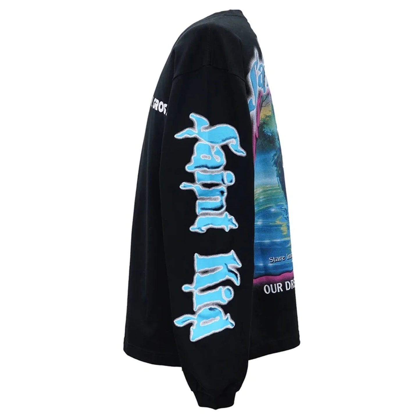 24ss Summer Vintage Retro High-Street Long Sleeve T-Shirt Sweatshirt Pullover Cotton