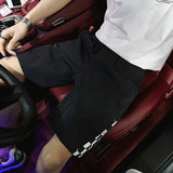 summer chessboard shorts mens hong kong style spliced casual capris pants 2024 unisex korean preppy half sweatpants y2k shorts relaxed fit joggers