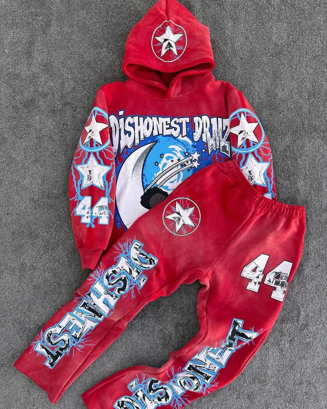 2024 y2k long sleeved foam printed pullover hoodie sweatshirt and pants two piece streetwear trendy wear dark vintage casual we unique default style 2270