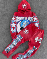 2024 y2k long sleeved foam printed pullover hoodie sweatshirt and pants two piece streetwear trendy wear dark vintage casual we unique default style 2270