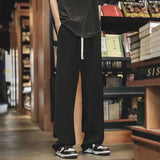 autumn mens sweatpants korean fashion sportswear drawstring wide leg straight track pants casual y2k streetwear baggy trousers unique joggers style 3291