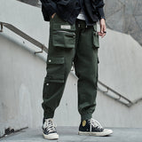 hip hop loose fit elastic waist cargo pants fashion military pockets ankle trousers pants mens drewstring sweatpants joggers unique joggers style 4623