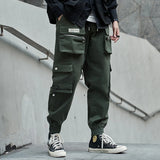 hip hop loose fit elastic waist cargo pants fashion military pockets ankle trousers pants mens drewstring sweatpants joggers streetwear sweatpants
