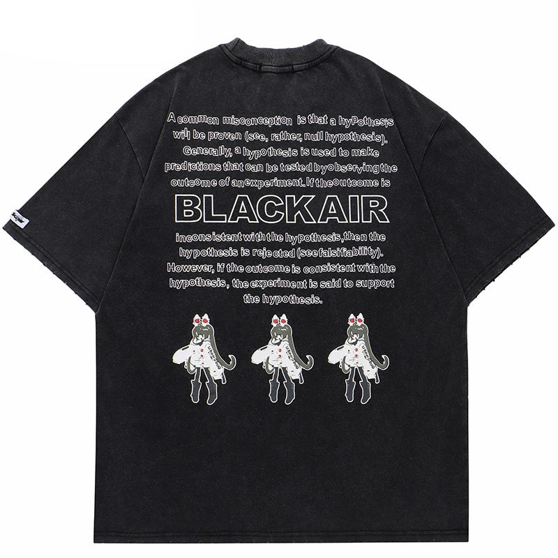 Sadcore Streetwear – 2023 Hip Hop Washed Black T Shirt Oversized Men Streetwear J – Edgy Streetwear for All Genders