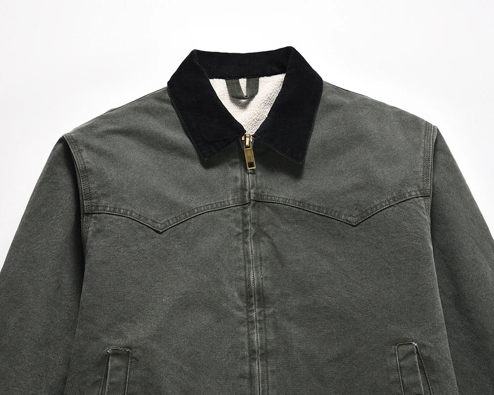Zip-up nan fleece puffer vintage minimalist