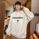 Korean Suede Round Neck Velvet Sweatshirt Spring, Autumn and Winter Loose Personality New Retro Y2K Jacket Heavy Student Top
