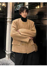 zip-up minimalist jacket, cold-season outfit - comfortable cotton fit with bold prints