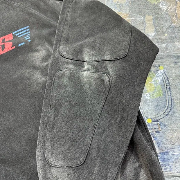 leather varsity jacket, layered cold look, cozy fashion fit, stylish street outfit, modern aesthetic appeal