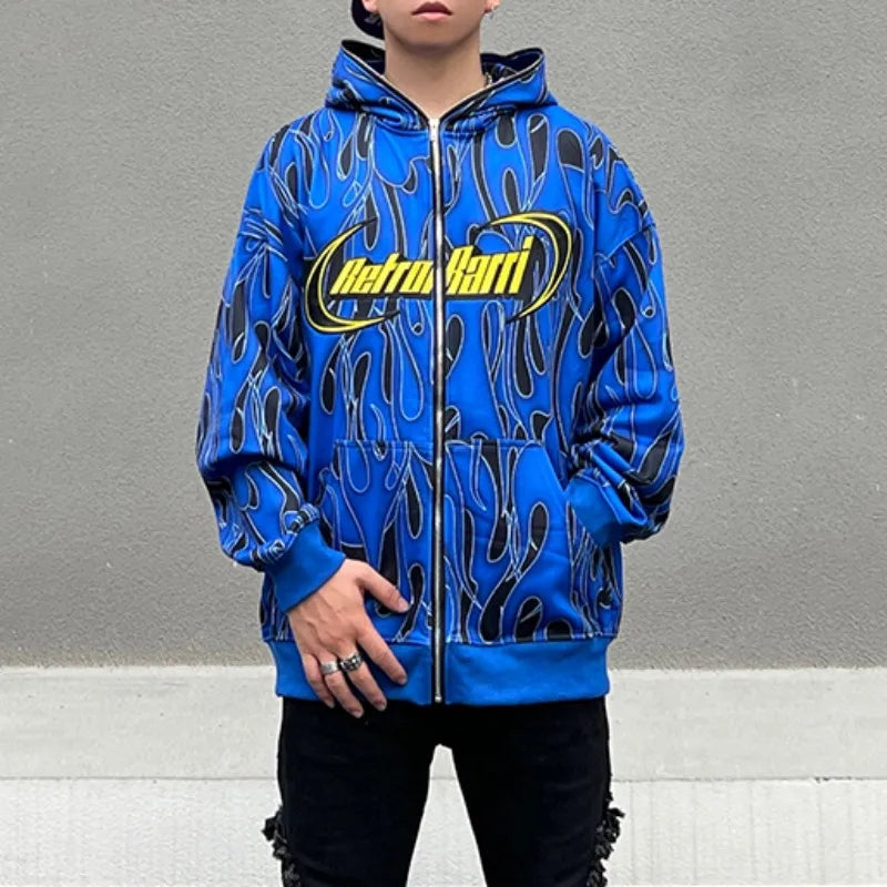 vaporwave barcode glitch featuring fashion zipper hooded cardigan sweater unisex butterfly with tassel streetwear warm knitted sweaters hoodies coats men jumpers