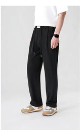 mens pants casual elastic waist drawstring straight trousers streetwear new fashion traf homme pants unique default style 3292