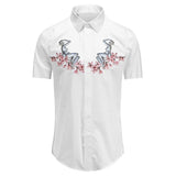 New 2021 luxury Men Classic Nude flowers Flora Fashion Cotton Casual Shirts Shirt high quality Pocket Short sleeves S 2XL #A36