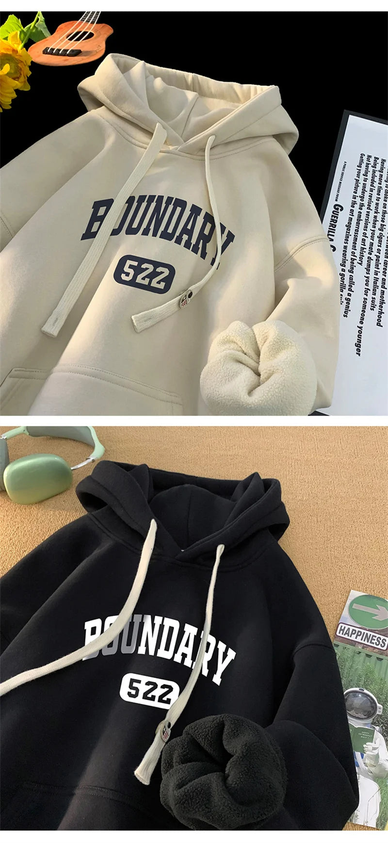 New Retro Casual High Street Hoodies For Men Autumn Letter Print Pullover Hooded Sweatshirts Oversized Y2K Hoody Clothing