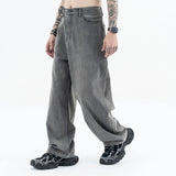 2024 autumn and winter new carbon ash wash worn jeans