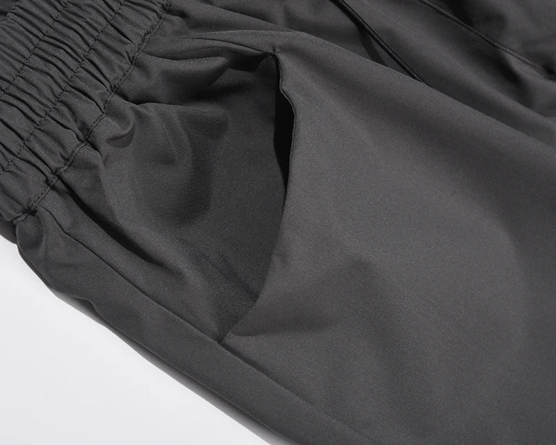retro hip hop drawstring back zipper breathable casual trousers mens straight solid color vibe style oversized track pants unique default style 432