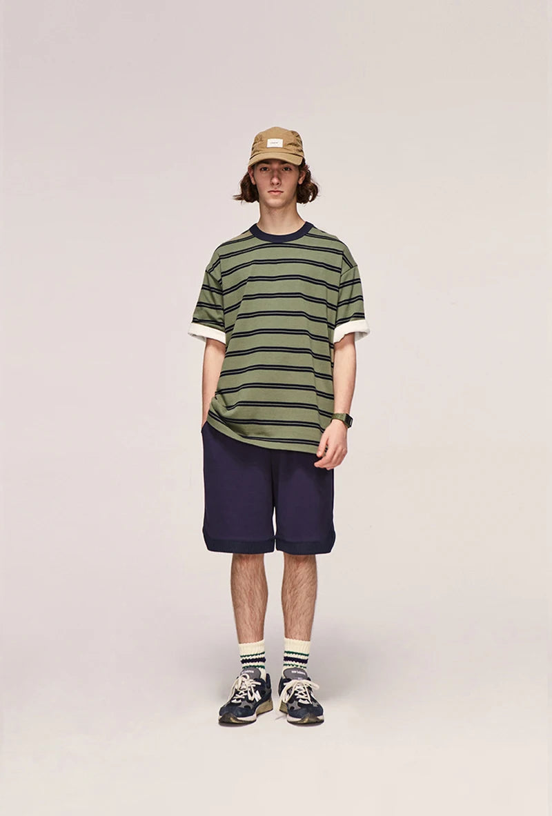 Glitchcore Anime panel – 2023 Summer New Cityboy Mens Loose Straight Cotton Short Sle