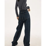 navy blue vintage jeans womans high waist summer wide leg denim trouser baggy streetwear chic design ladies straight jean pants ripped baggy denim