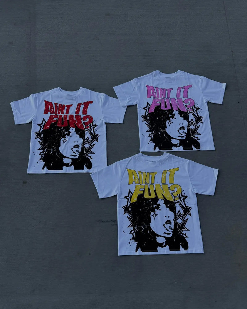 Anime Oversized shirt – 2024 Goth Fashion Cartoon Letter Printed Oversized T Shirt M