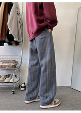 high quality stripe plaid mens trousers baggy straight fashion classic padded autumn winter casual pants male plus size m 8xl unique default style 1174