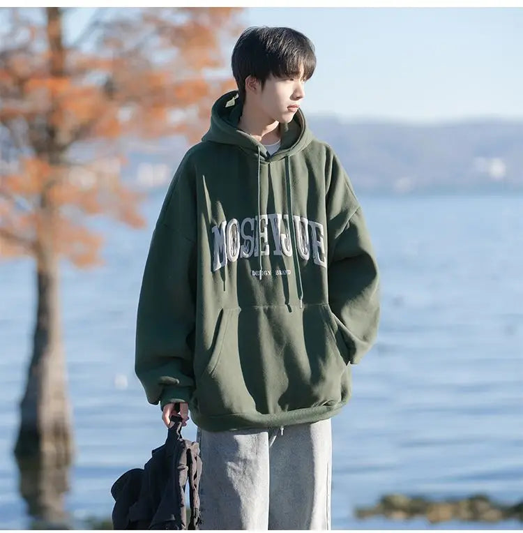 Spring and Autumn Trendy Hip Hop American High Street Men and Women Retro Letter Printed Hoodie Couple Loose Casual Top y2k