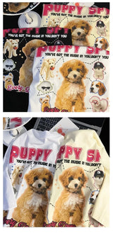 Gothic Crying angel – American Retro Cute Puppy Print Short Sleeved Summer Men And