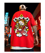 Glitchcore Chrome print – Chinese God Of Wealth Printed T Shirts For Men Creativity