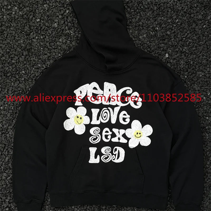 2024 New Autumn Winter Vintage Long Sleeved Hoodie American Heavyweigh