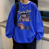 New Anime Boy Printed Mens Crewneck Sweatshirts Autumn Y2K Vintage Fleece