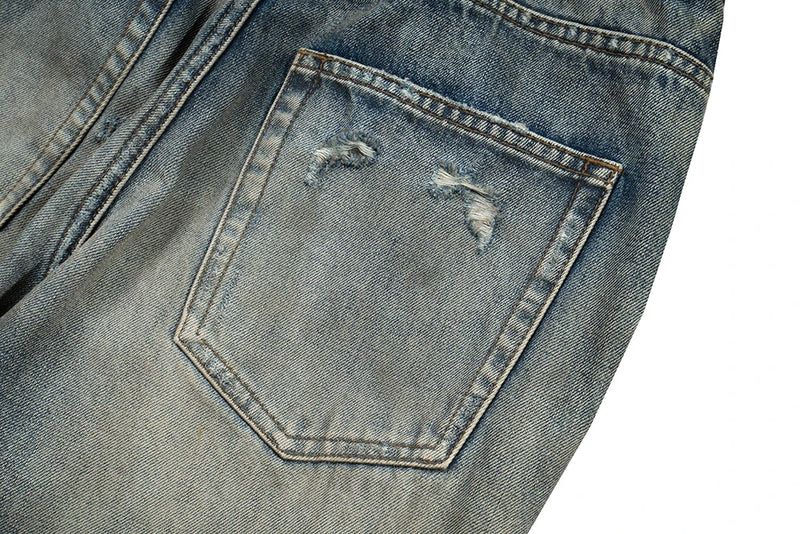 Harajuku Streetwear Washed Dirty Baggy Blue Jeans for Men and Women Straight Vintage Casual Denim Trousers Ropa Hombre Cargos