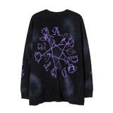 hip hop knitted sweater streetwear mens letter rose printed punk gothic oversized o neck pullover jumpers harajuku loose tops oversized graphic print design, high quality cotton pullover, urban wear with bold artwork